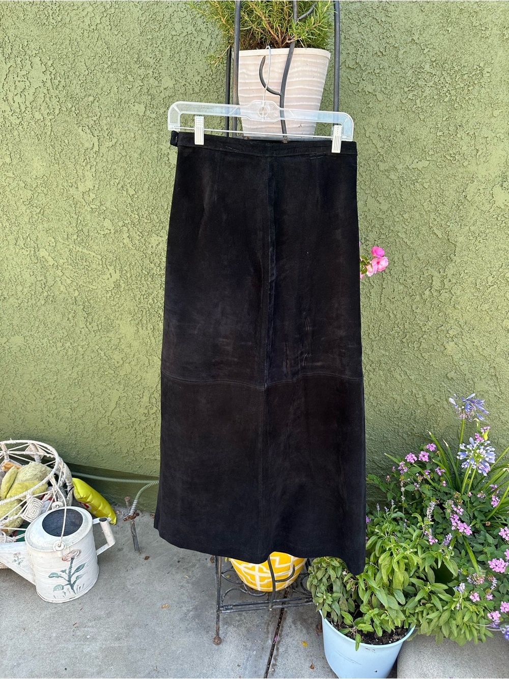 Brandon Thomas Black Suede Maxi Skirt